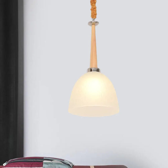 Beige Dome Pendant Lamp With Prismatic Glass Shade - 11.5’/14’ Wide White / 11.5’