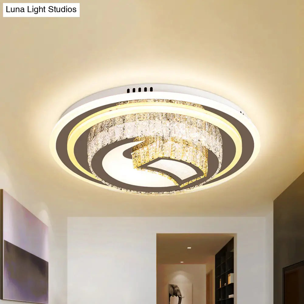 Beveled Glass Crystal Led Bedroom Ceiling Light