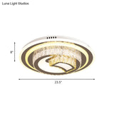 Beveled Glass Crystal Led Bedroom Ceiling Light