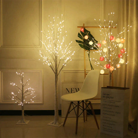 Birch Tree Lights Glow Led Christmas Simulation New Year Floor Lamps