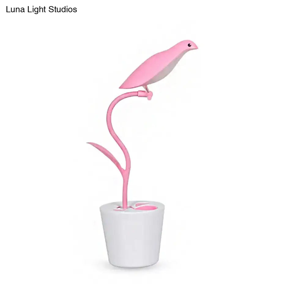 Bird Shaped Desk Light - Eye-Caring 1 Head Macaron Loft Reading For Kids Bedroom