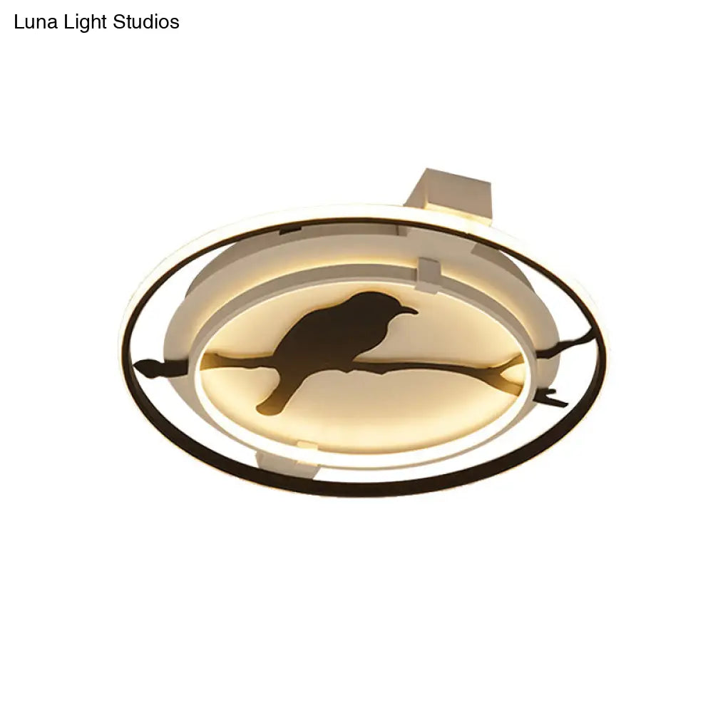 Black Acrylic Bird Ceiling Mount Light For Bathroom And Bedroom