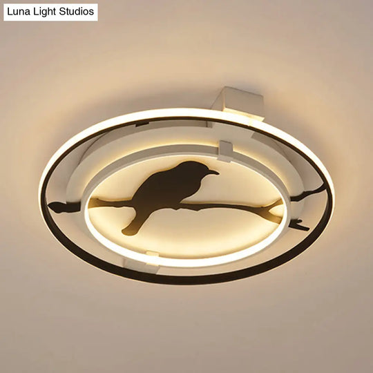 Black Acrylic Bird Ceiling Mount Light For Bathroom And Bedroom