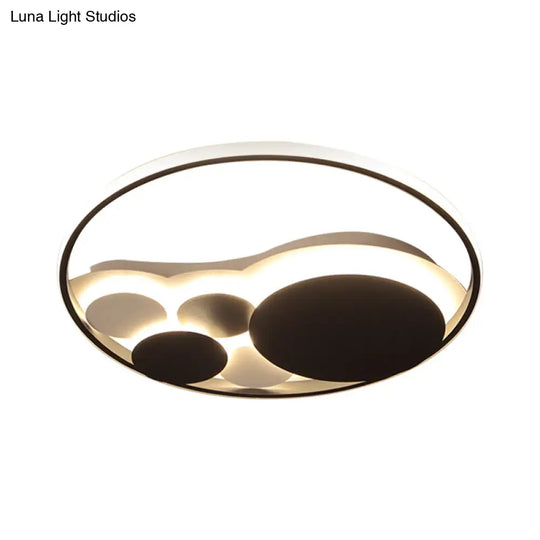 Black Acrylic Led Ceiling Light - Simple Style Flush Mount For Cloth Shop