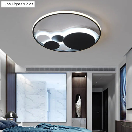 Black Acrylic Led Ceiling Light - Simple Style Flush Mount For Cloth Shop / White