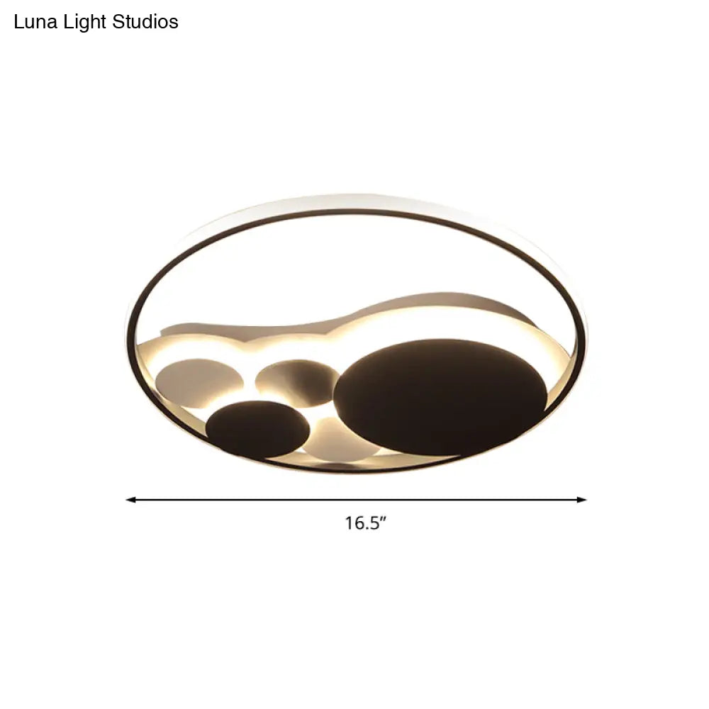 Black Acrylic Led Ceiling Light - Simple Style Flush Mount For Cloth Shop