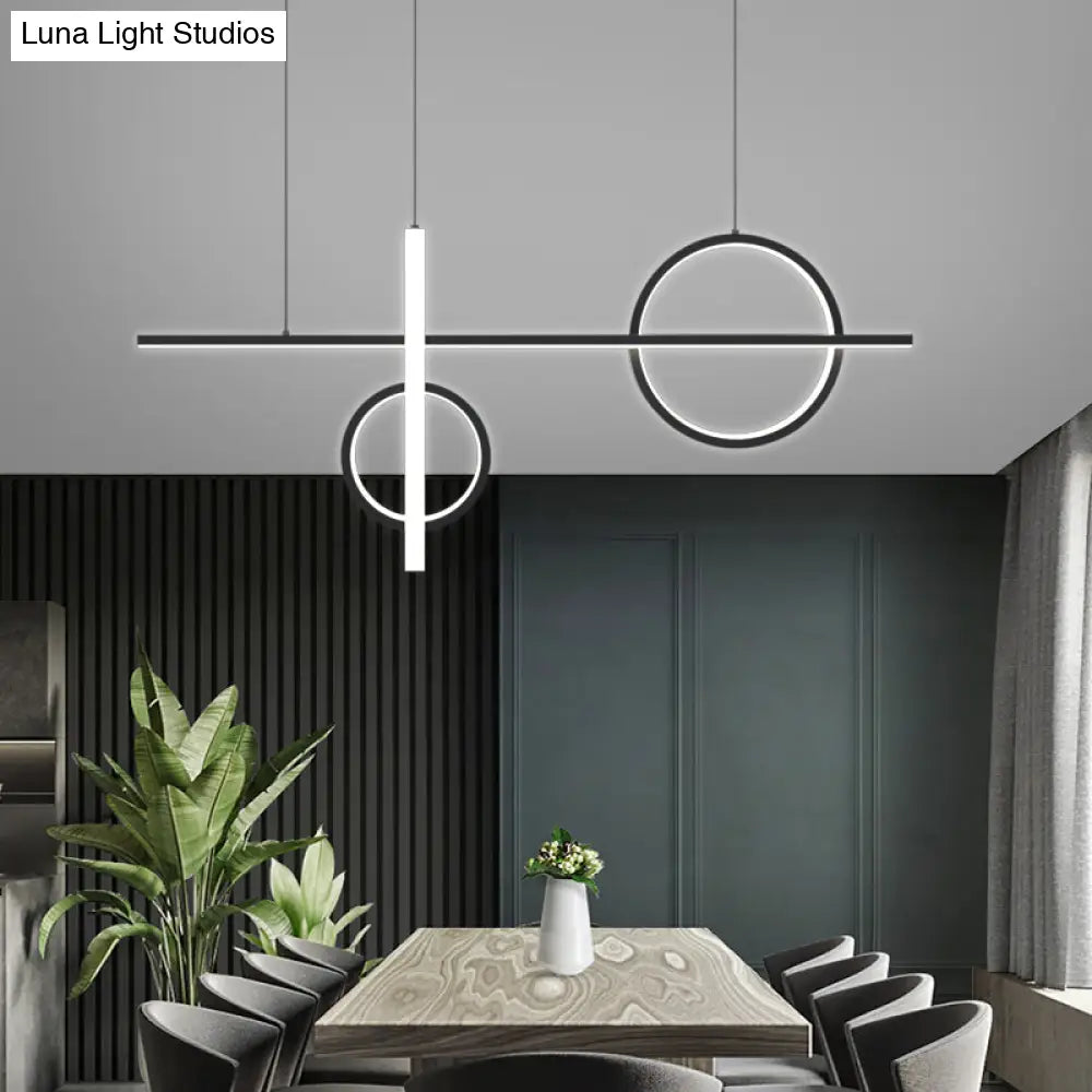 Black Acrylic Led Pendant Light: Minimalist Novelty Island Suspension