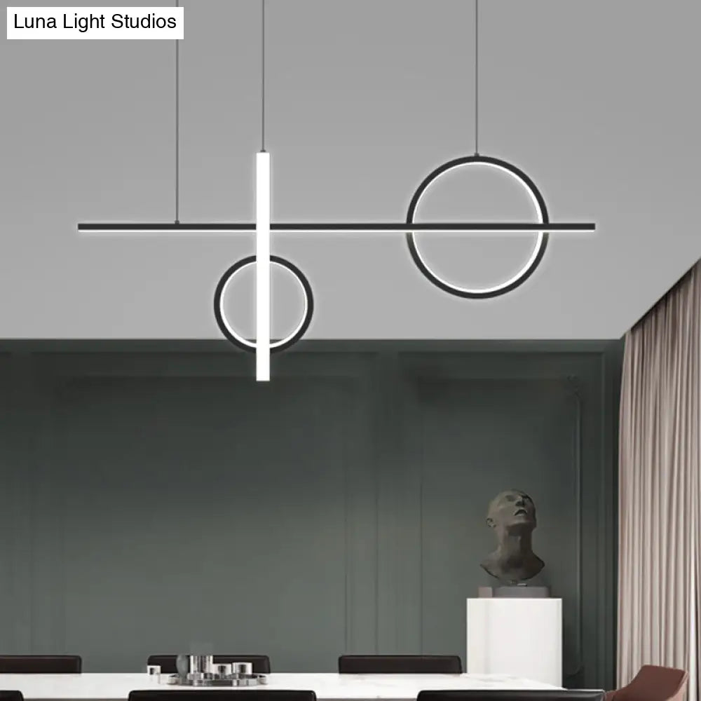 Black Acrylic Led Pendant Light: Minimalist Novelty Island Suspension