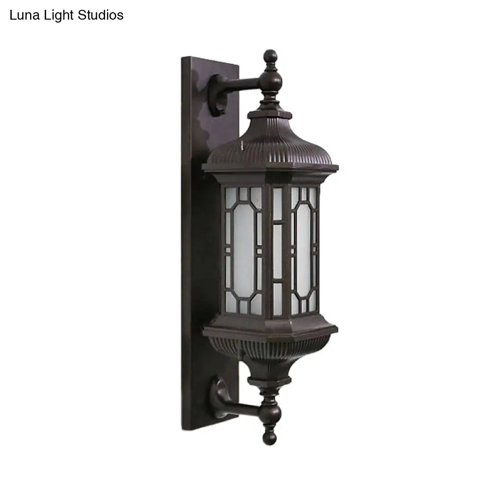 Black Aluminum Farmhouse Rectangle Sconce Light For Courtyard - 1 Bulb Wall Lamp Fixture