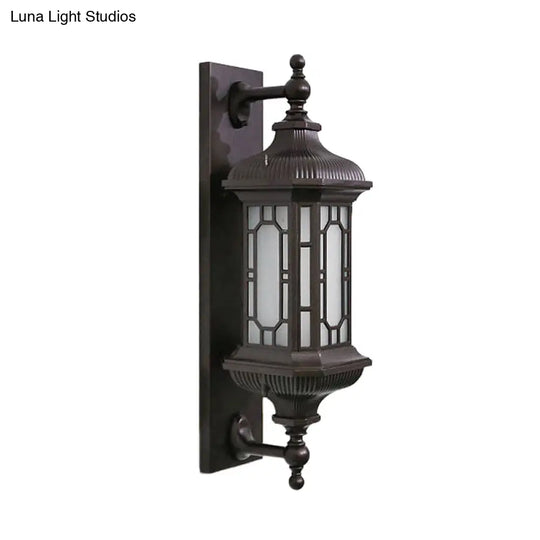 Black Aluminum Farmhouse Rectangle Sconce Light For Courtyard - 1 Bulb Wall Lamp Fixture