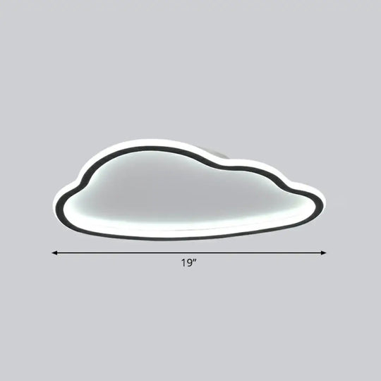 Black And White Led Cloud Ceiling Light With Acrylic Shade - Flush Mount Simple Design / 19’