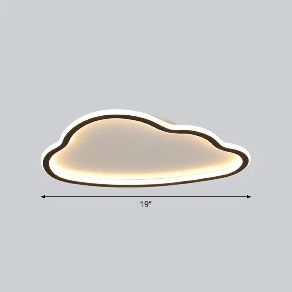 Black And White Led Cloud Ceiling Light With Acrylic Shade - Flush Mount Simple Design / 19’