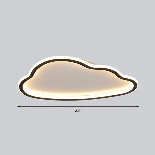 Black And White Led Cloud Ceiling Light With Acrylic Shade - Flush Mount Simple Design / 23’ Warm