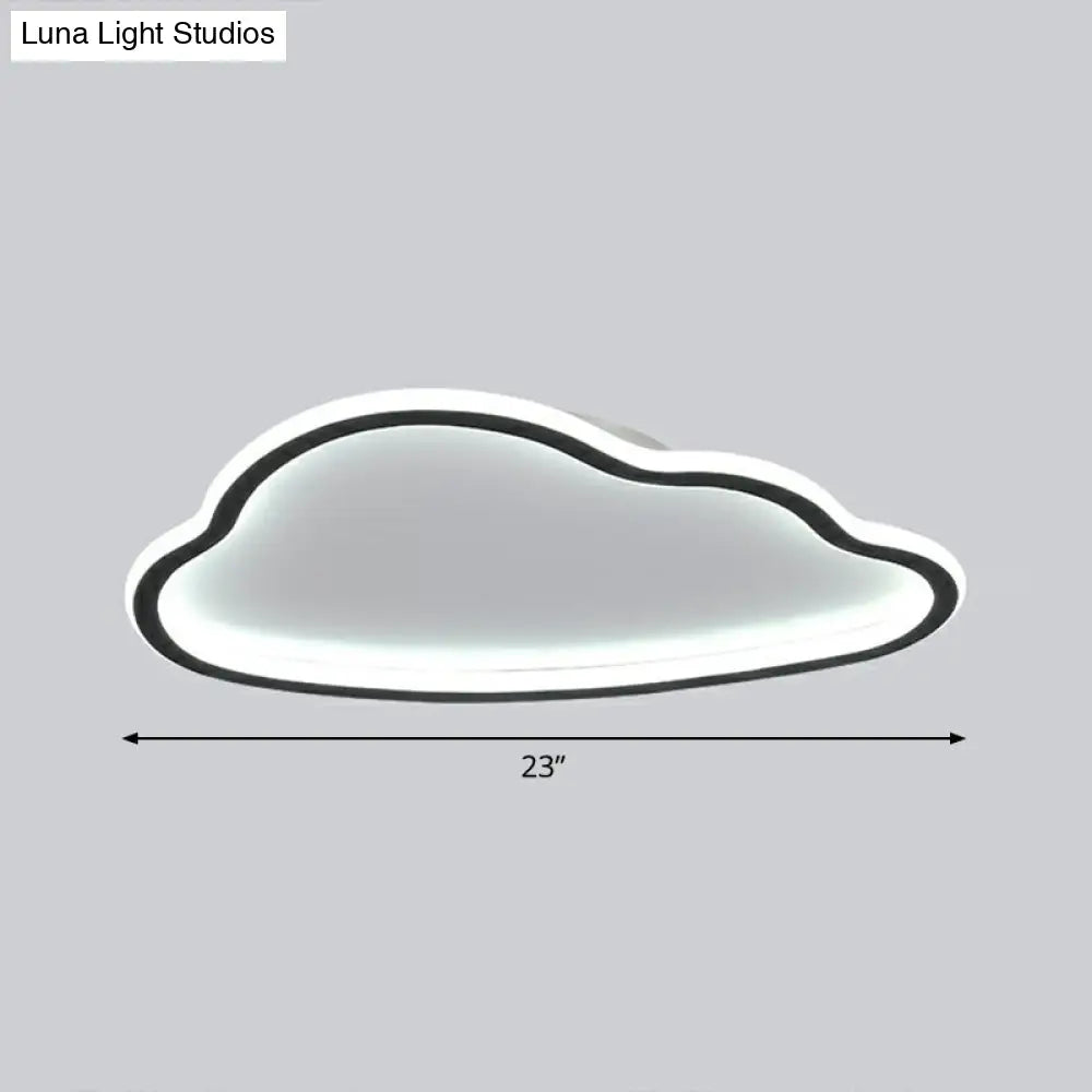Black And White Led Cloud Ceiling Light With Acrylic Shade - Flush Mount Simple Design / 23