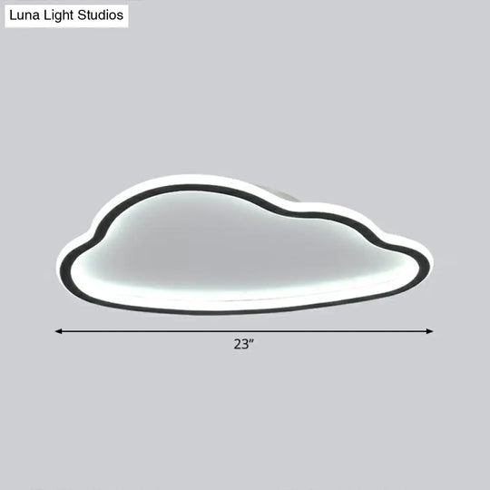 Black And White Led Cloud Ceiling Light With Acrylic Shade - Flush Mount Simple Design / 23