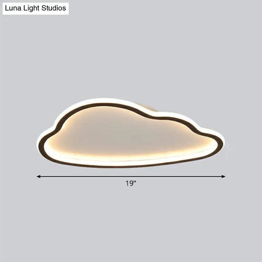 Black And White Led Cloud Ceiling Light With Acrylic Shade - Flush Mount Simple Design / 19 Third