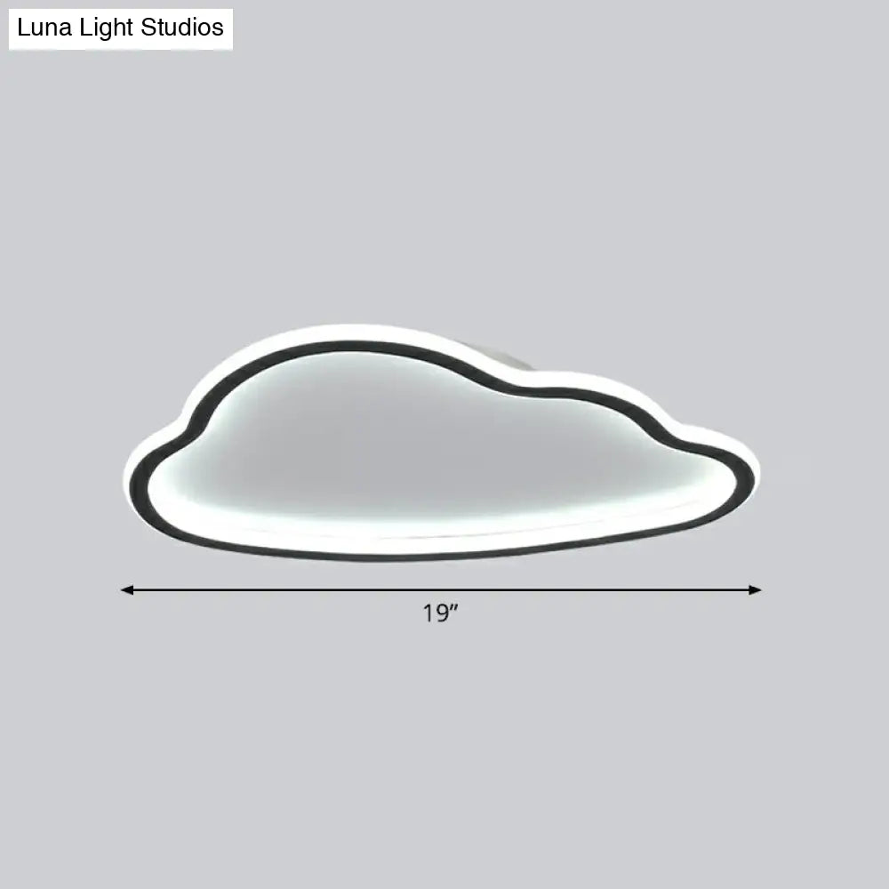 Black And White Led Cloud Ceiling Light With Acrylic Shade - Flush Mount Simple Design / 19