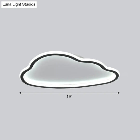 Black And White Led Cloud Ceiling Light With Acrylic Shade - Flush Mount Simple Design / 19
