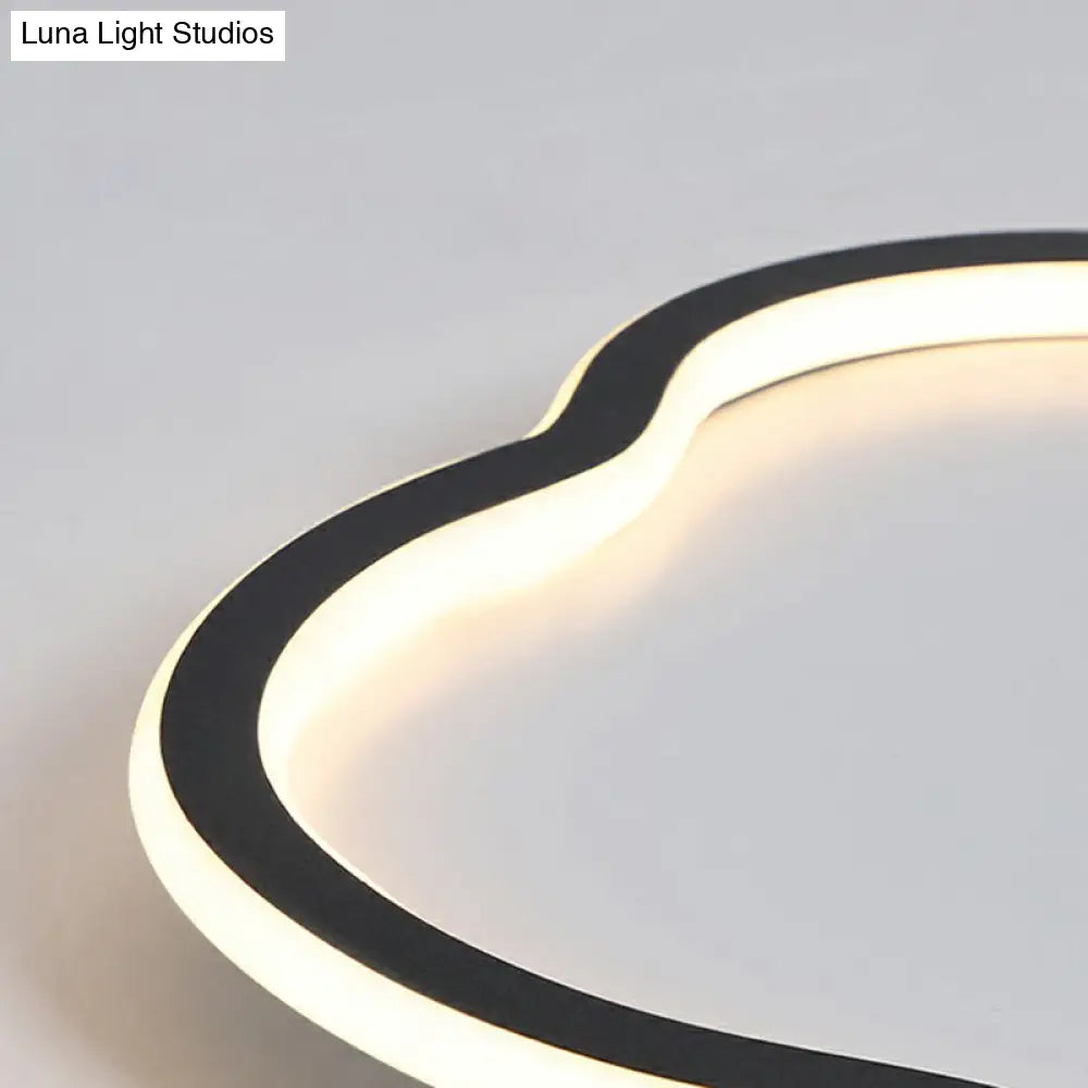 Black And White Led Cloud Ceiling Light With Acrylic Shade - Flush Mount Simple Design
