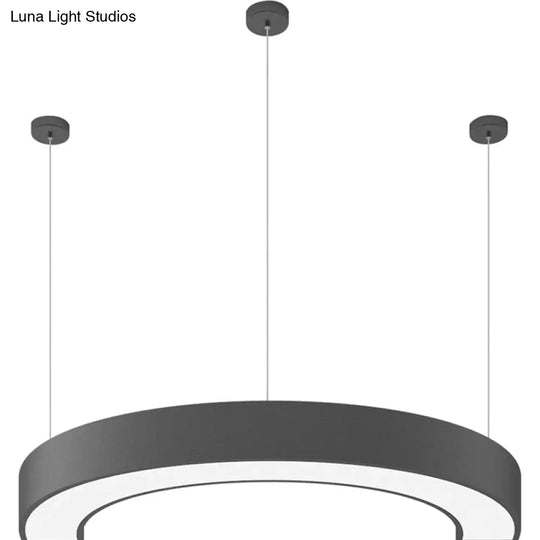 Black Arc Led Chandelier: Simplicity Meets Style In A Metal Hanging Ceiling Light