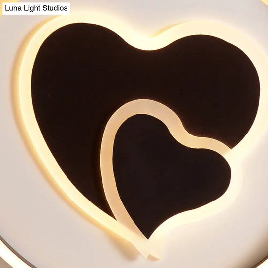 Black Ceiling Lamp: Cute 2 - Loving Heart Led Light For Bedroom – Adult & Child