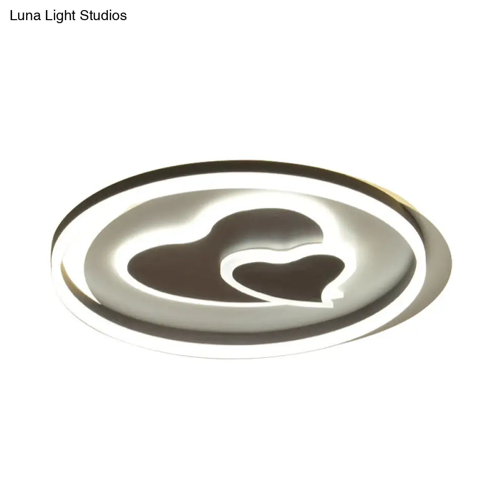 Black Ceiling Lamp: Cute 2-Loving Heart Led Light For Bedroom Adult & Child