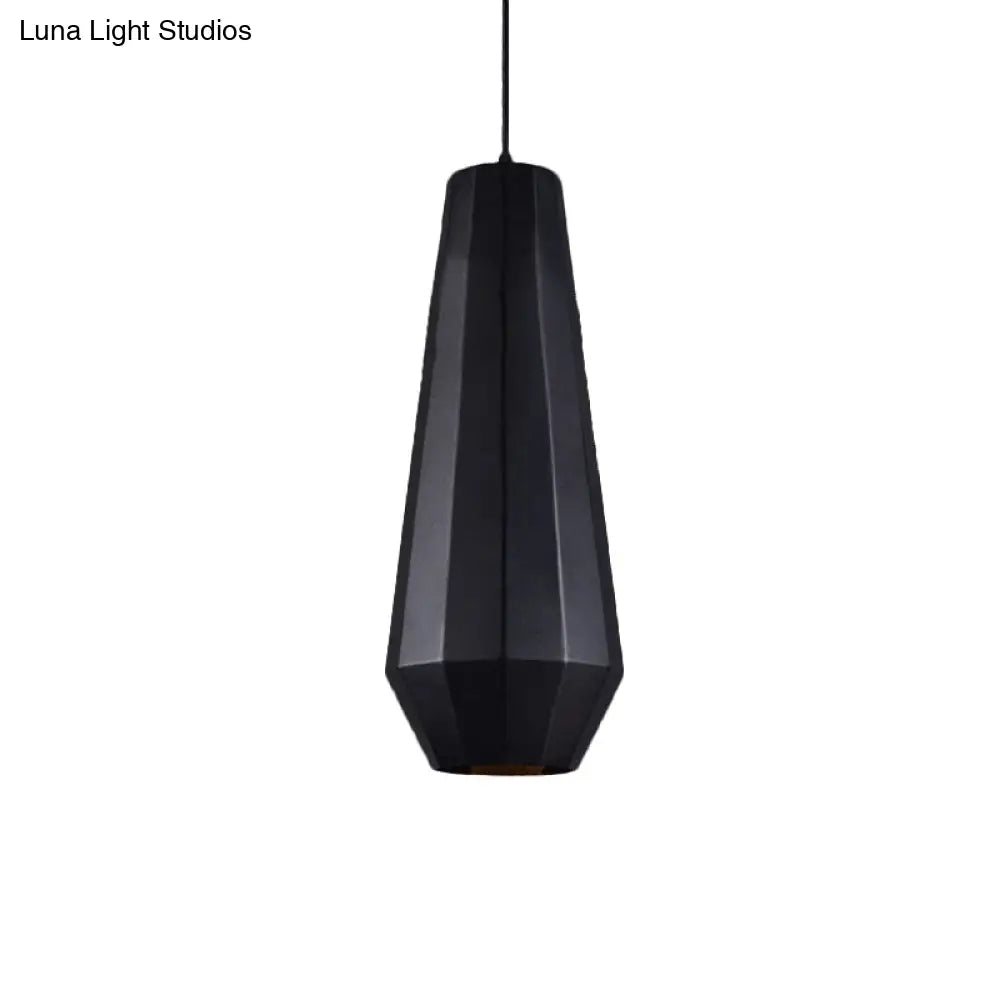 Black Diamond Metal Suspension Pendant: Farmhouse Ceiling Lamp 1 Light For Coffee Shops