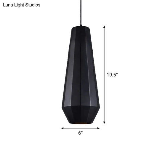 Black Diamond Metal Suspension Pendant: Farmhouse Ceiling Lamp 1 Light For Coffee Shops