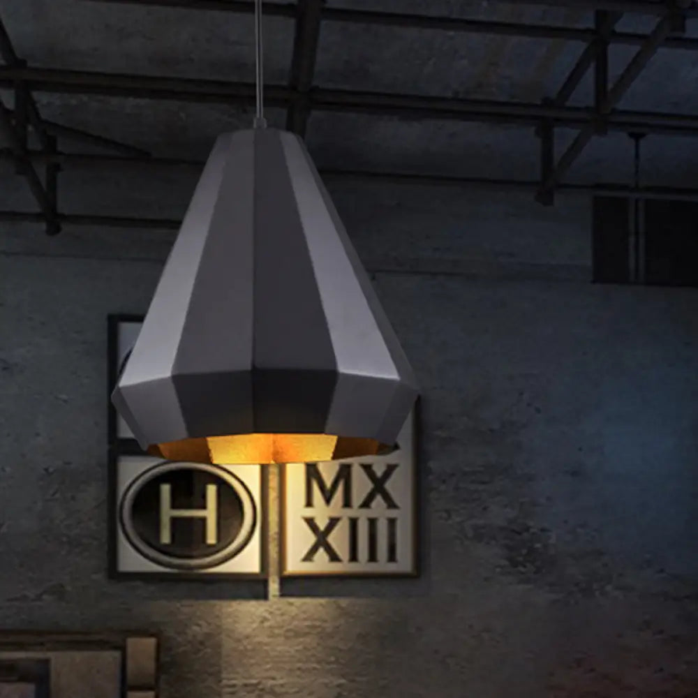 Black Diamond Metal Suspension Pendant: Farmhouse Ceiling Lamp 1 Light For Coffee Shops / B