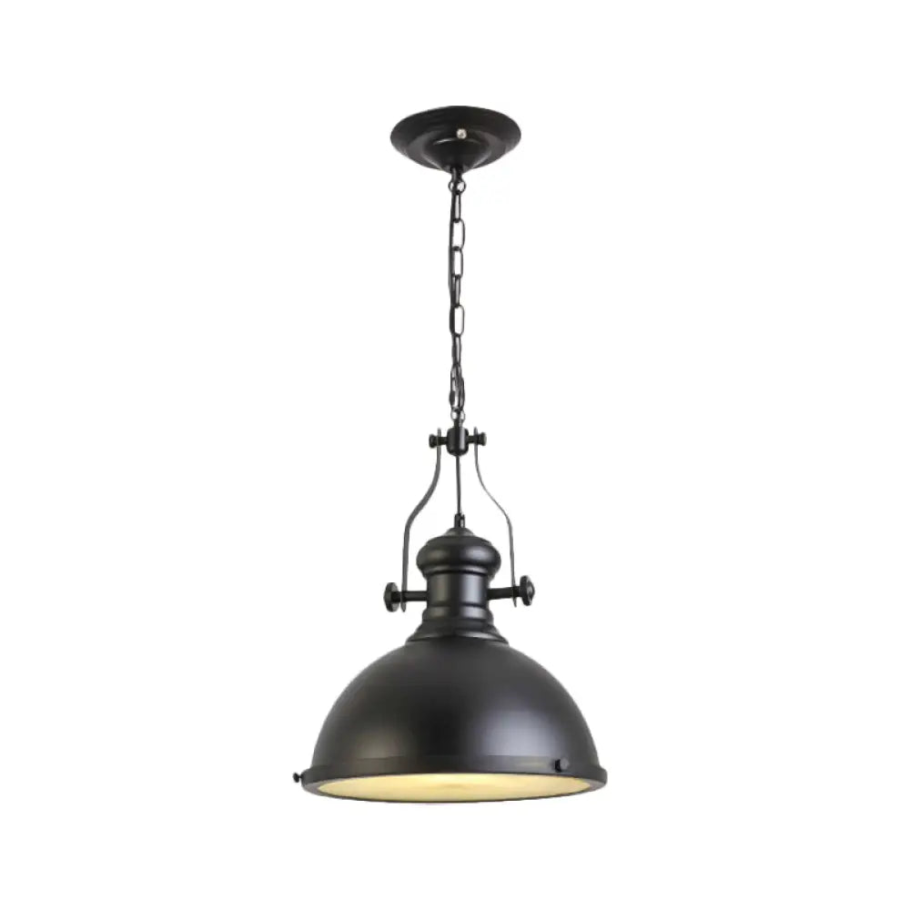 Black Dome Pendant Light Fixture For Dining Room And Warehouse