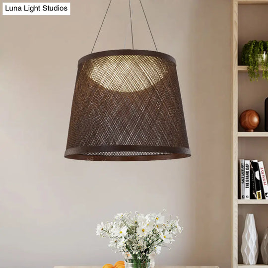 Black Drum Pendant Hanging Light For Dining Table