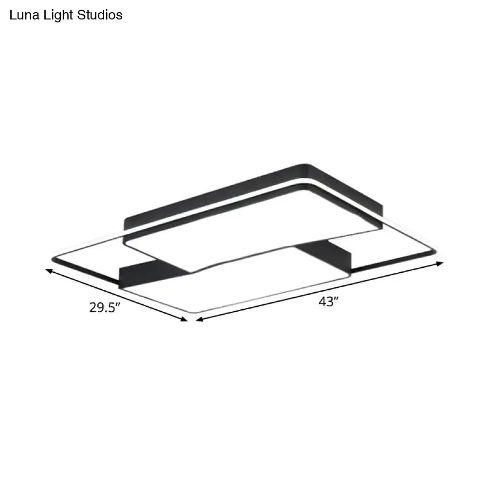 Black Flushmount Led Ceiling Light For Bedroom - Modernist Acrylic Design With/Without Remote