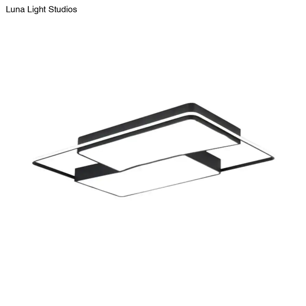 Black Flushmount Led Ceiling Light For Bedroom - Modernist Acrylic Design With/Without Remote