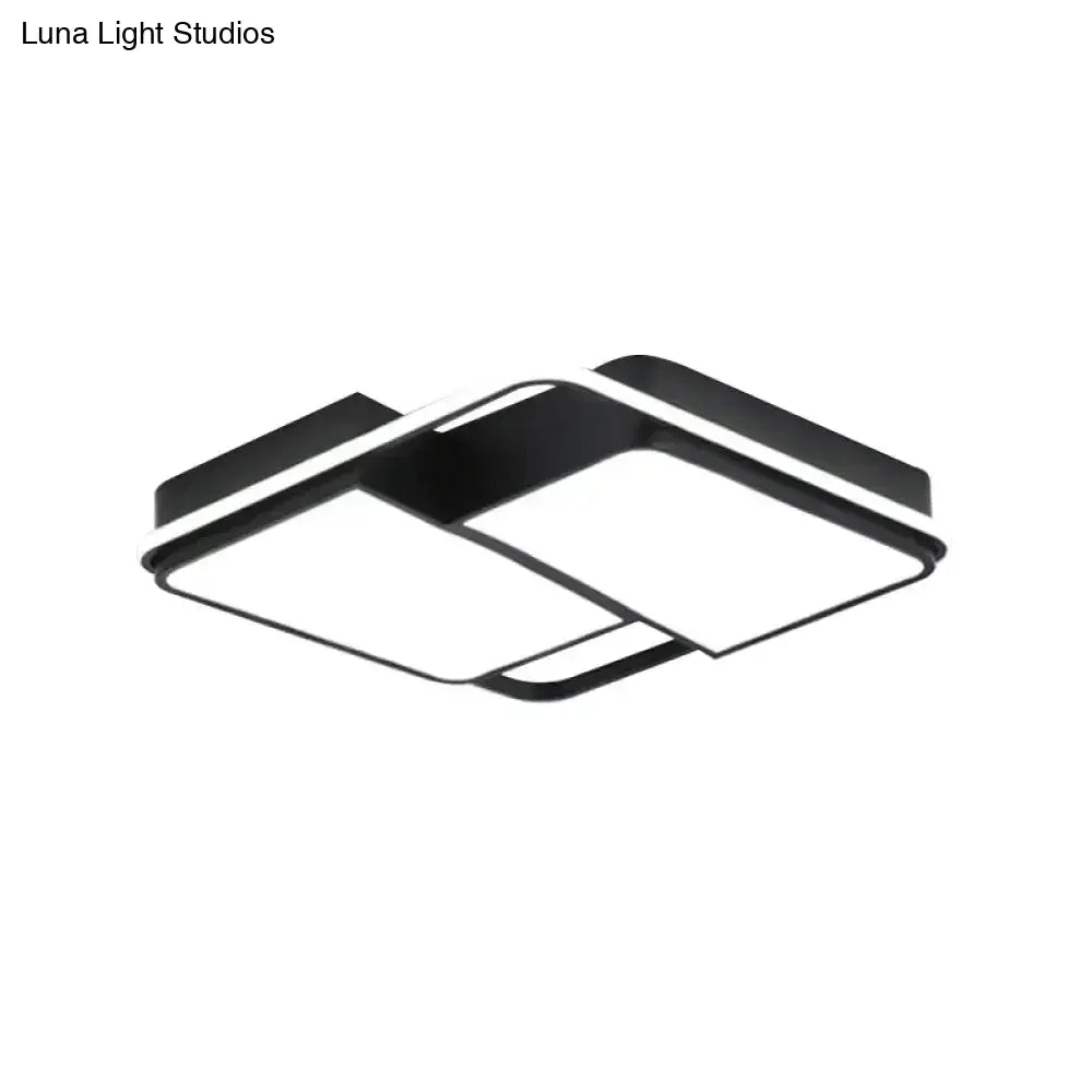 Black Flushmount Led Ceiling Light For Bedroom - Modernist Acrylic Design With/Without Remote