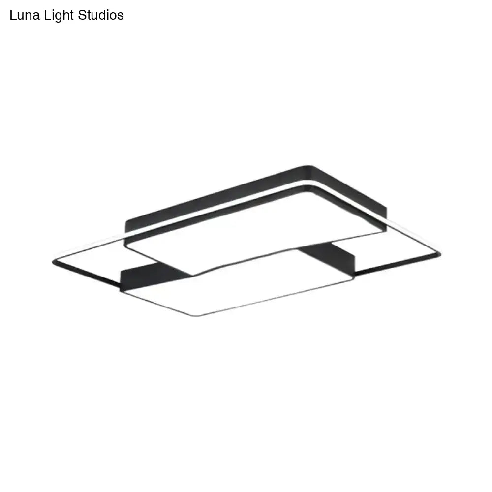 Black Flushmount Led Ceiling Light For Bedroom - Modernist Acrylic Design With/Without Remote