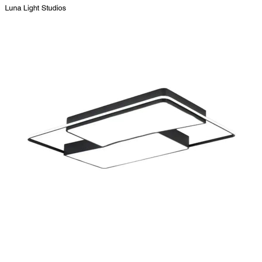 Black Flushmount Led Ceiling Light For Bedroom - Modernist Acrylic Design With/Without Remote