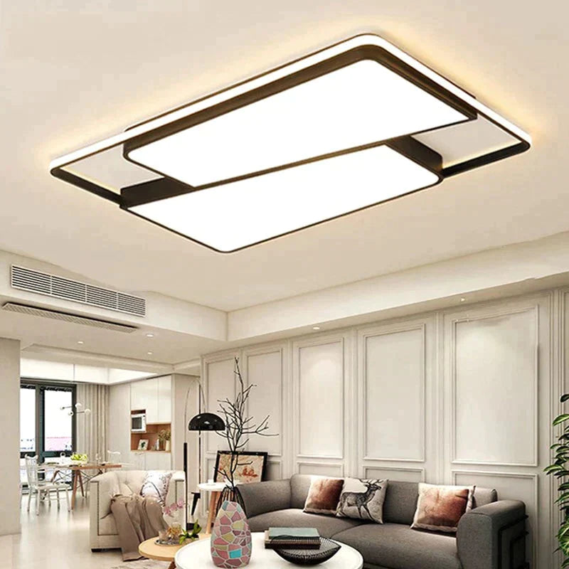 Black Frame Modern Led Ceiling Light For Living Room Bedroom Dining Room Chandelier Lamp Luminaires