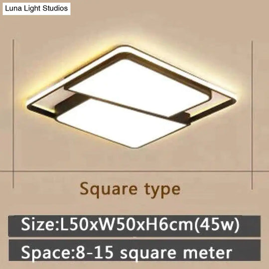 Black Frame Modern Led Ceiling Light For Living Room Bedroom Dining Room Chandelier Lamp Luminaires