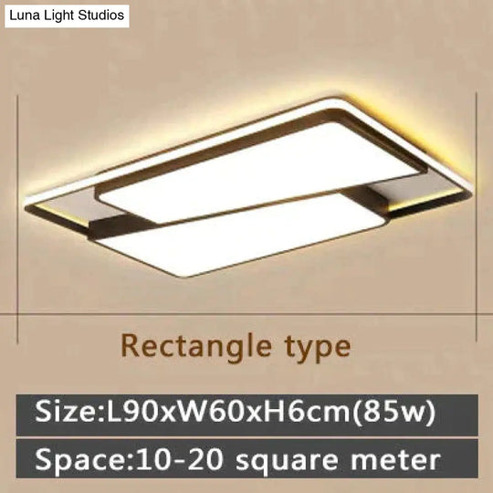 Black Frame Modern Led Ceiling Light For Living Room Bedroom Dining Room Chandelier Lamp Luminaires