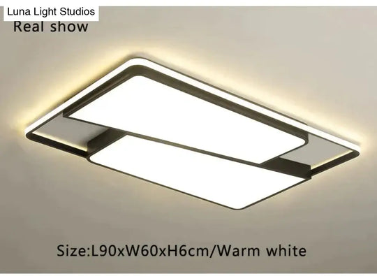 Black Frame Modern Led Ceiling Light For Living Room Bedroom Dining Room Chandelier Lamp Luminaires