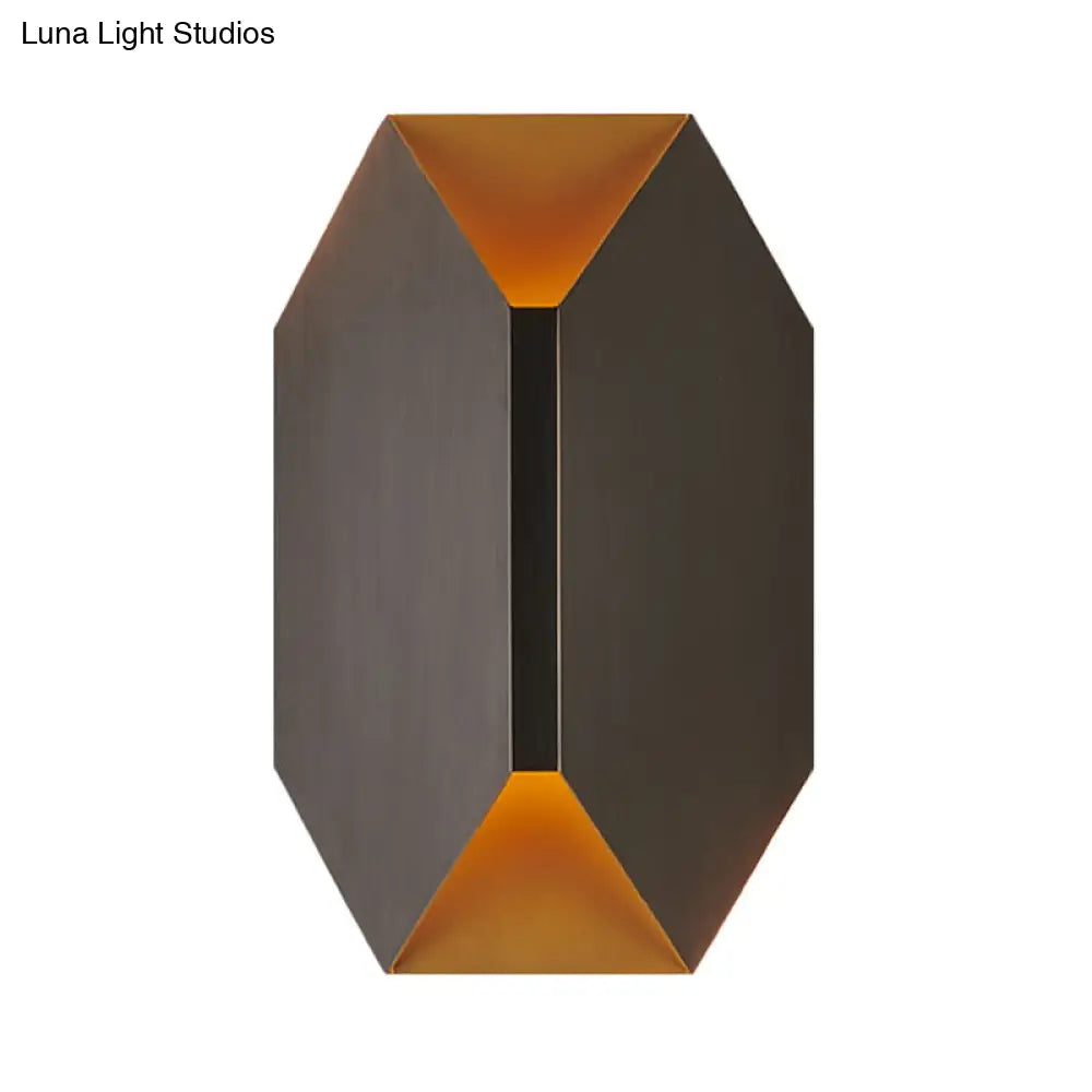 Black Geometric Led Wall Lamp With Metal Shade - Modern 1 Light Mounted Lighting