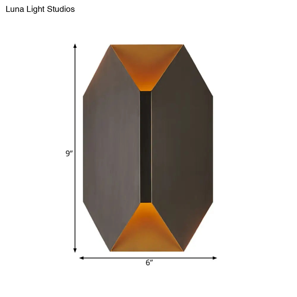 Black Geometric Led Wall Lamp With Metal Shade - Modern 1 Light Mounted Lighting