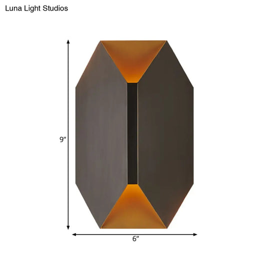 Black Geometric Led Wall Lamp With Metal Shade - Modern 1 Light Mounted Lighting