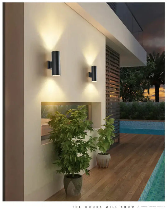 Black Gray Up Down Outdoor Wall Light 6W 10W 20W 30W 36W Porch Garden Waterproof Home Lighting