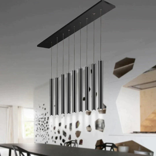 Black industrial Pendant Lights long tube Hanging Lamp for Living Room Home Light Fixtures Decor Luminaire kitchen lights