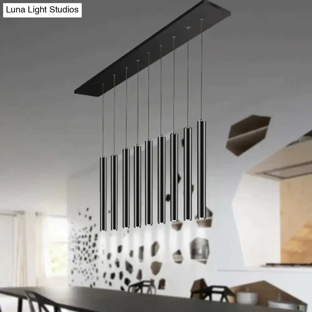 Black Industrial Pendant Lights Long Tube Hanging Lamp For Living Room Home Light Fixtures Decor