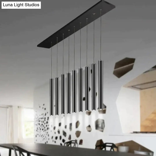 Black Industrial Pendant Lights Long Tube Hanging Lamp For Living Room Home Light Fixtures Decor