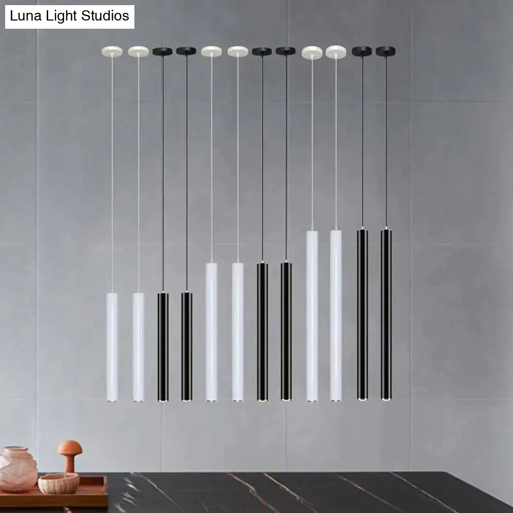 Black Industrial Pendant Lights Long Tube Hanging Lamp For Living Room Home Light Fixtures Decor