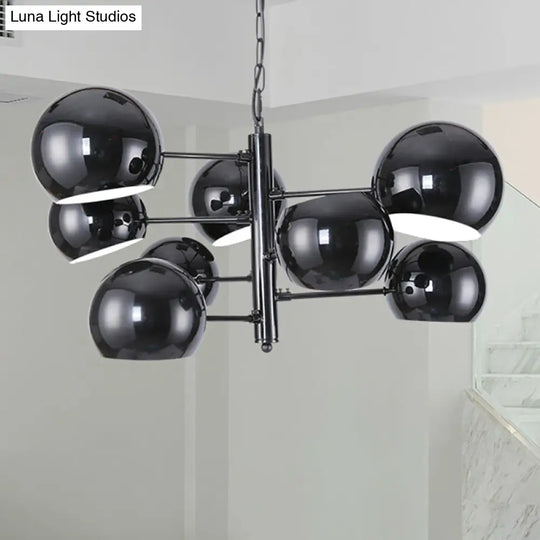 Modern Black 8-Light Iron Led Pendant Chandelier For Office