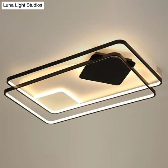 Black Led Flush Mount Ceiling Light For Modern Living Rooms / 43 Third Gear